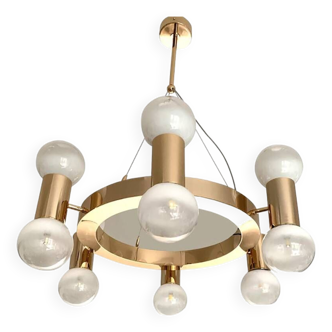 Contemporary luxury ring chandelier with gradient white spheres by simoeng