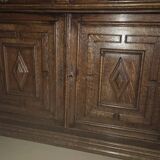 Armoire deux corps en chêne massif du XIXème siècle