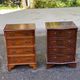 2 English wooden chests of drawers with 4 drawers