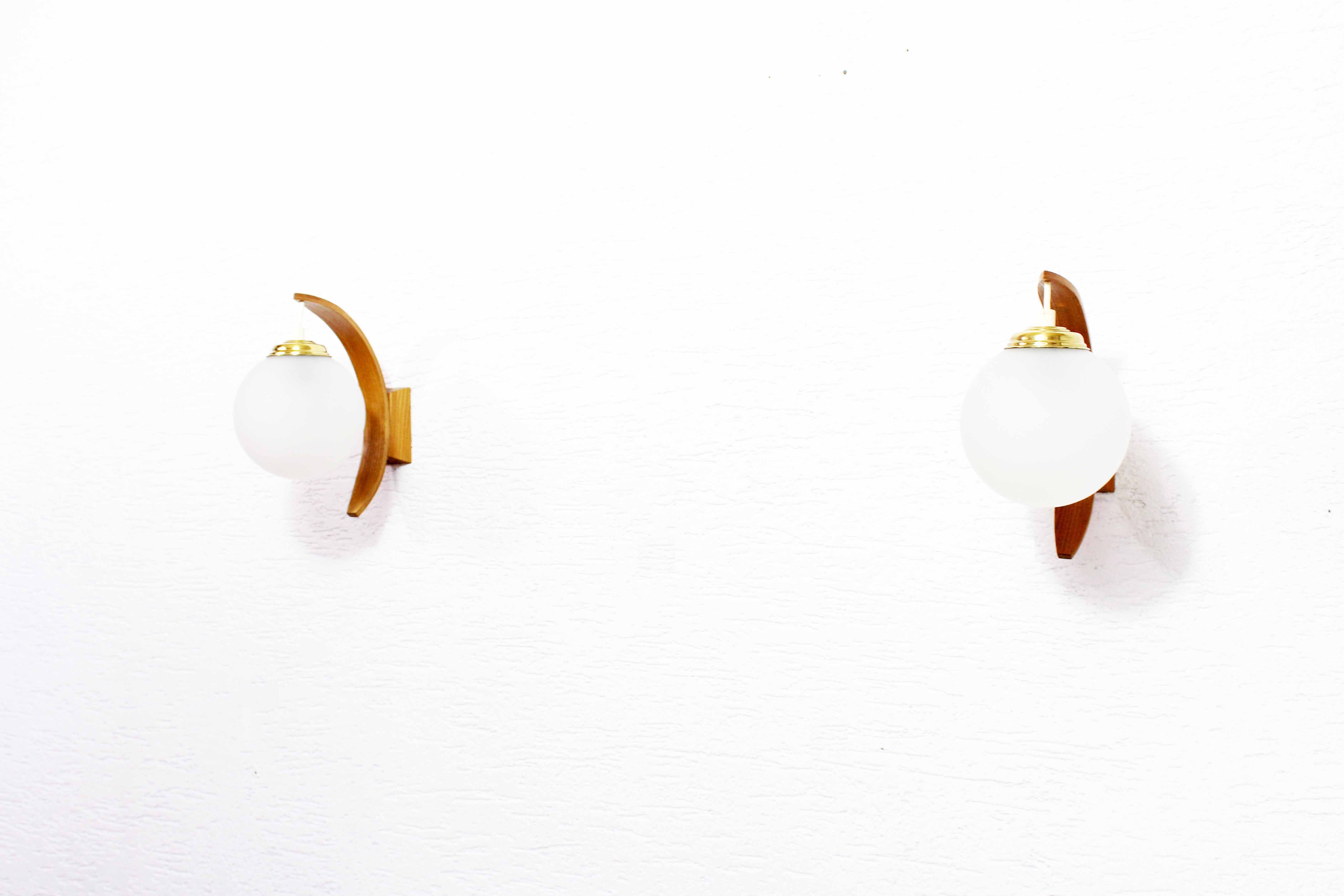Pair of Scandinavian wall lamps