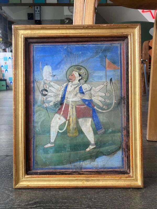 Miniature indienne figurant un avatar d'Anupam le dieu singe