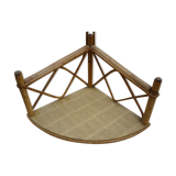 Wooden wall shelf in rattan bamboo