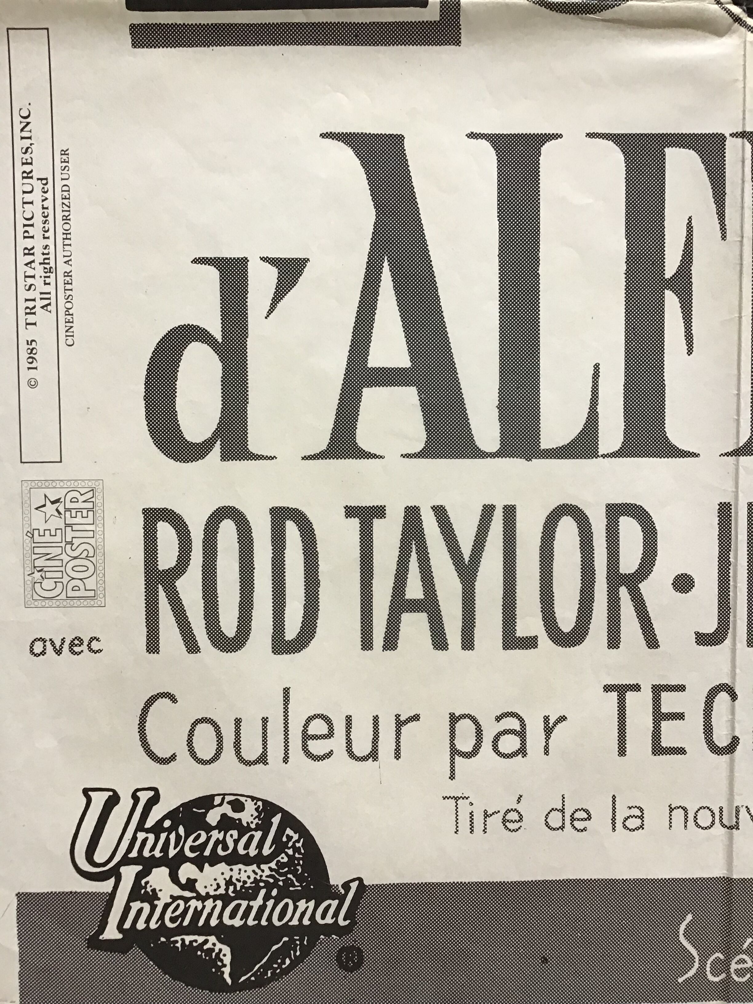 Original French cinema poster "Les Oiseaux" by Alfred Hitchcock - 120x160cm