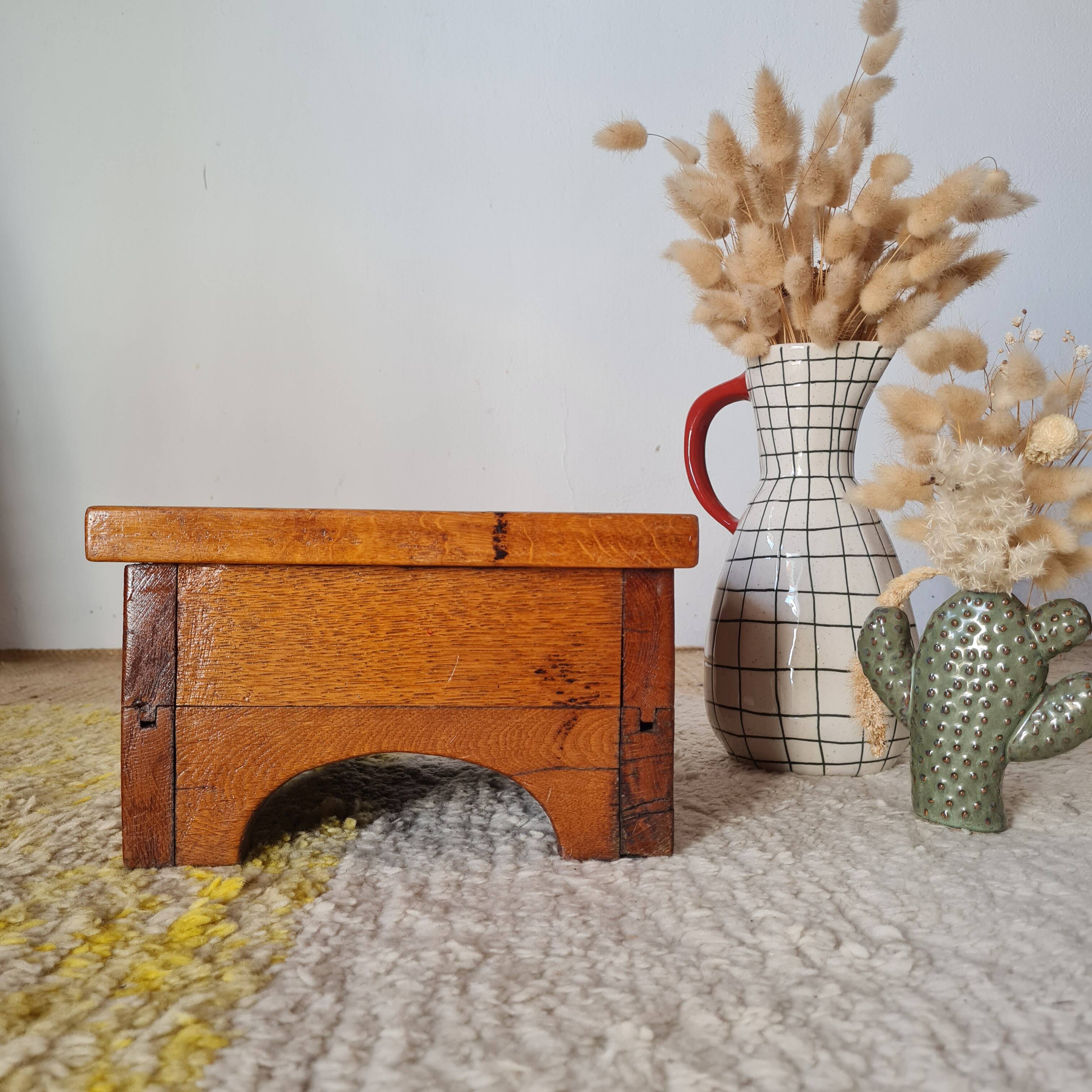 Mini banc de métier ou repose-pieds vintage