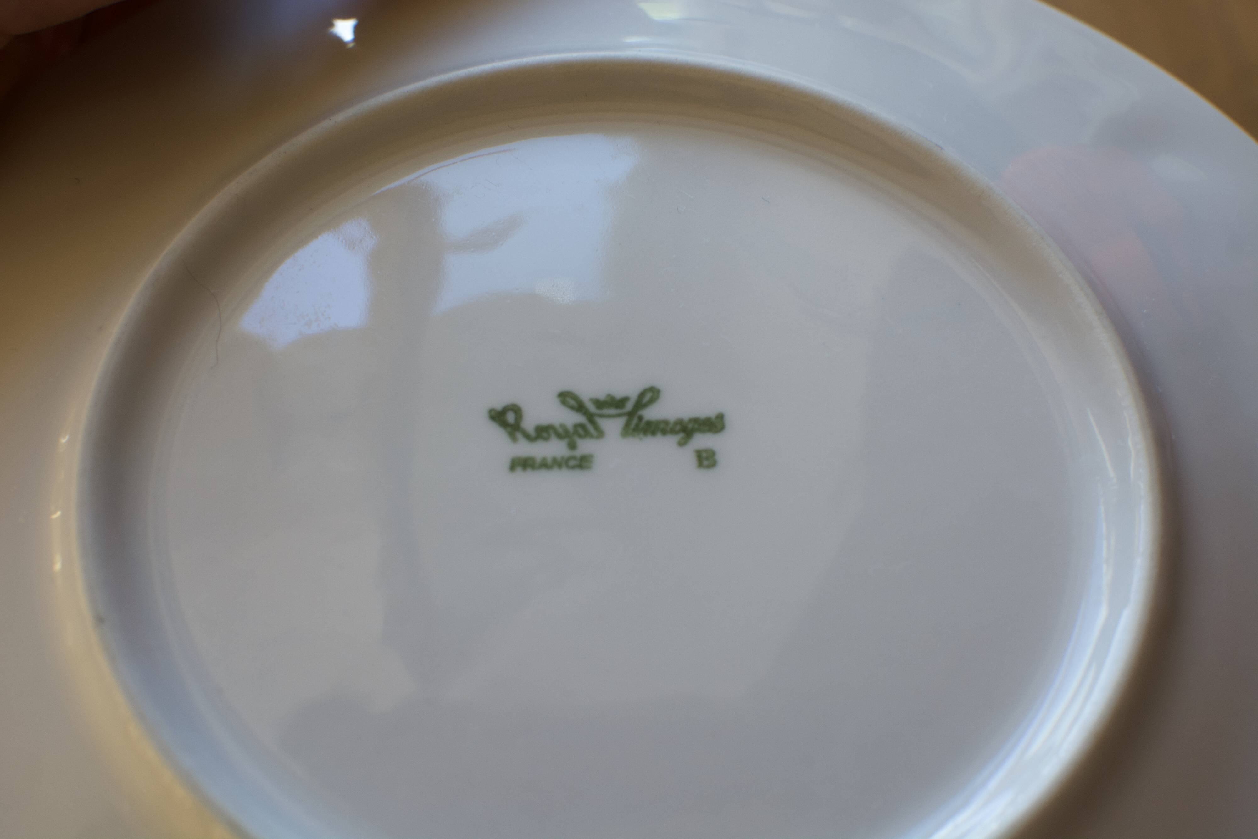 Set of 6 Royal Limoges porcelain plates