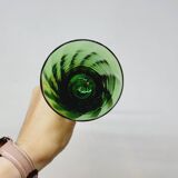 6 Flûtes A Champagne En Verre Soufflé Torsadé 2 Couleurs Vert Et Ambré