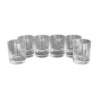 6 baccarat whiskey glasses 1970