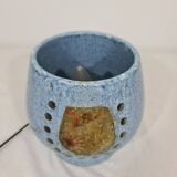 Accolay blue enameled ceramic table lamp