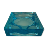 Ashtray paved in blue glass