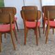 Lot de 6 chaises skai vintage rouge