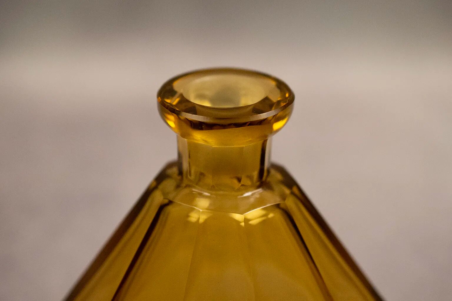 Art Deco Moser liqueur set in frosted orange glass