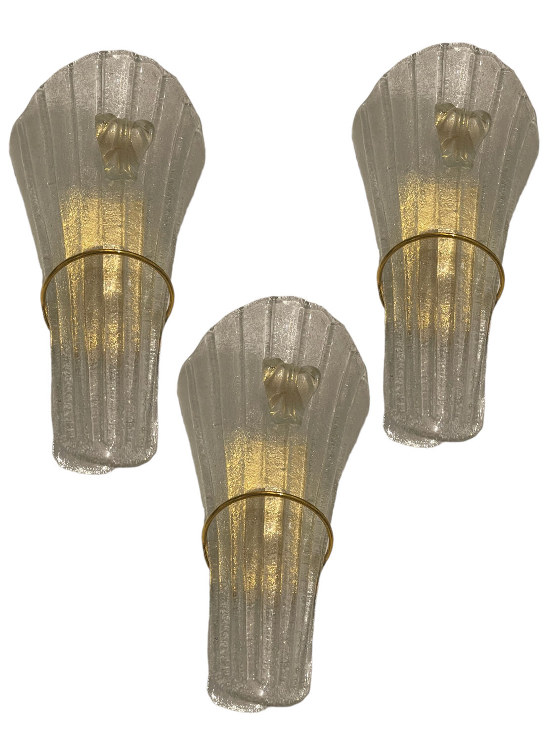 Large Venetian Murano Glass Sconces Set of 3
