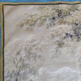 old braided wall tapestry the wolf and the lamb