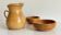 Ensemble pichet et 2 pots en bois tourné vintage