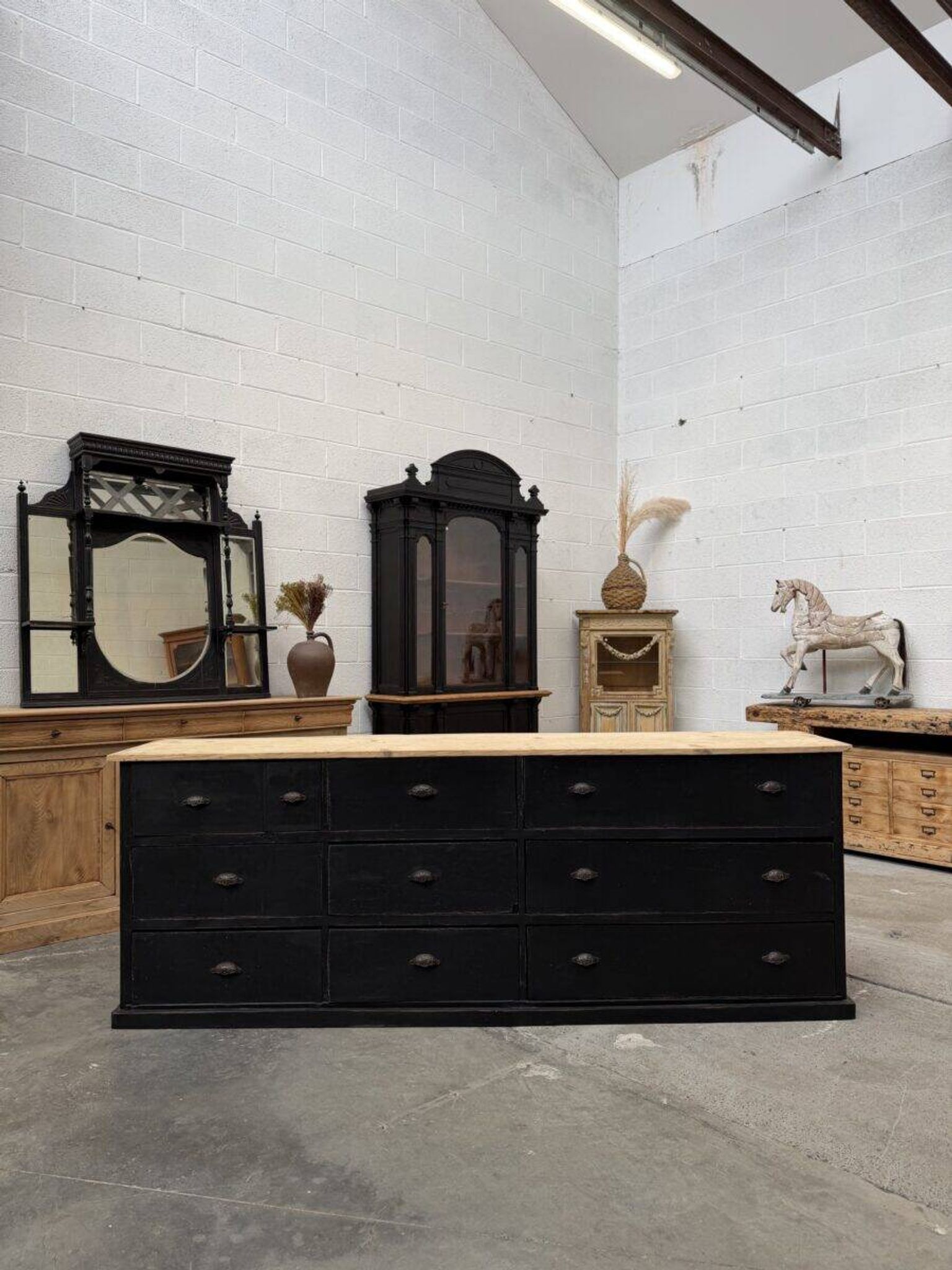 Workshop furniture from the early 20th century.