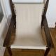 Honoré Safari armchair in wood and beige canvas