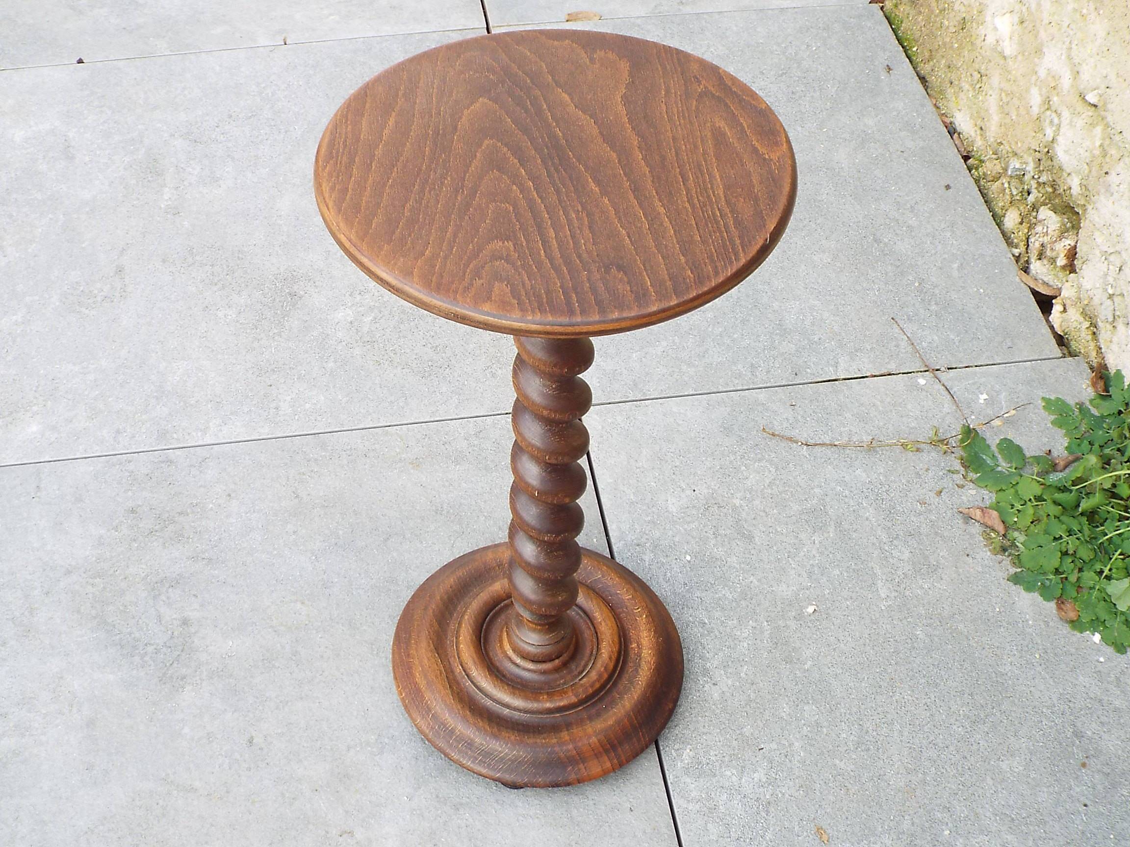 Turned wooden end table