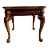 Grande table d'appoint en bois avec pieds en cabriole