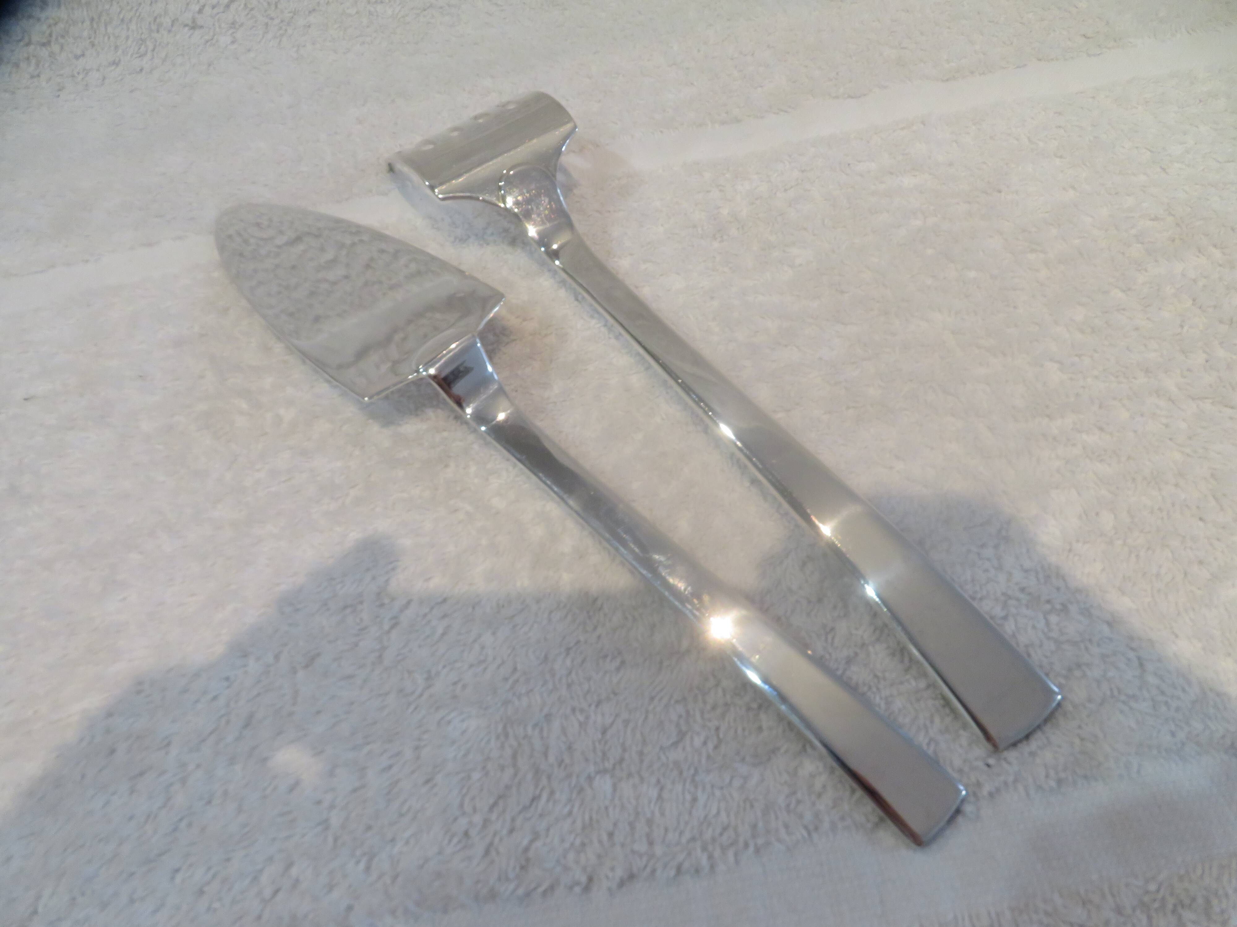 2-piece fish serving set, silver-plated metal, Christofle Concorde goldsmith