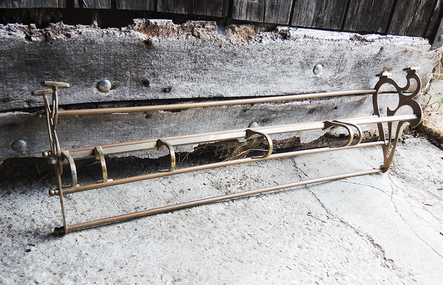 Old brass wall coat rack