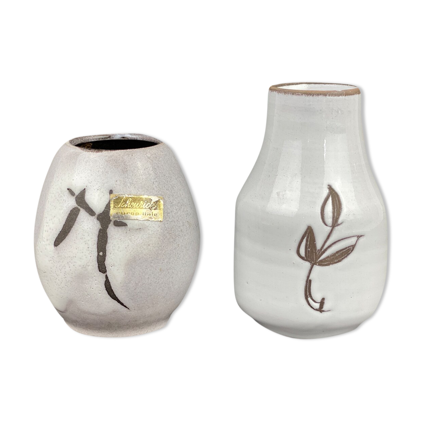 2 vintage mini vases, scheurich, collectable mid century ceramics