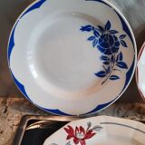 Old flat faience plates