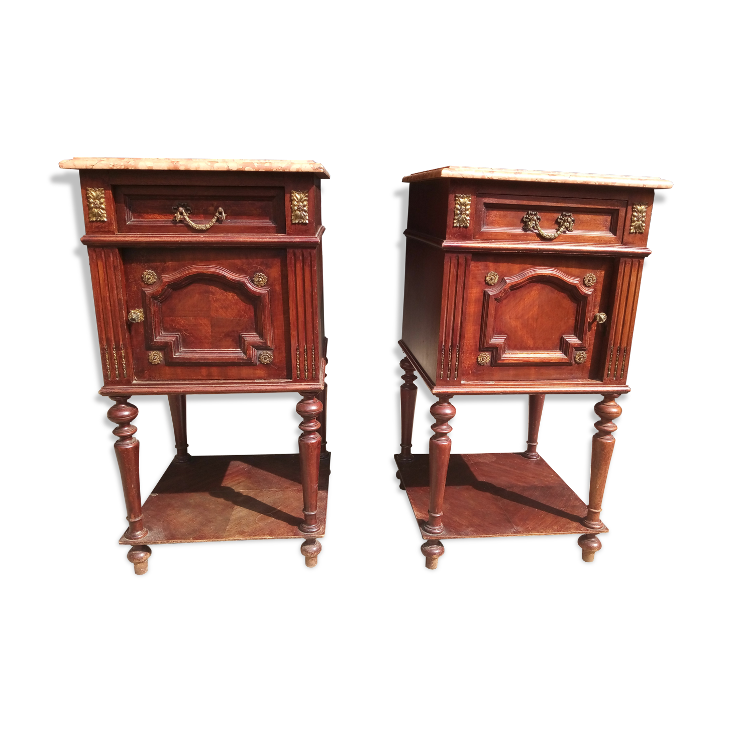Pair of old bedsides