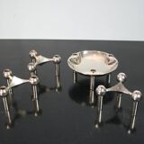 3 candlesticks and 1 modular bowl nagel 1970