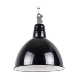Industrial enamel lamp from Poland, black colour, 1960