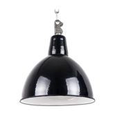 Industrial enamel lamp from Poland, black colour, 1960