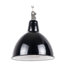 Lampe industrielle en émail de Pologne, couleur noire, 1960