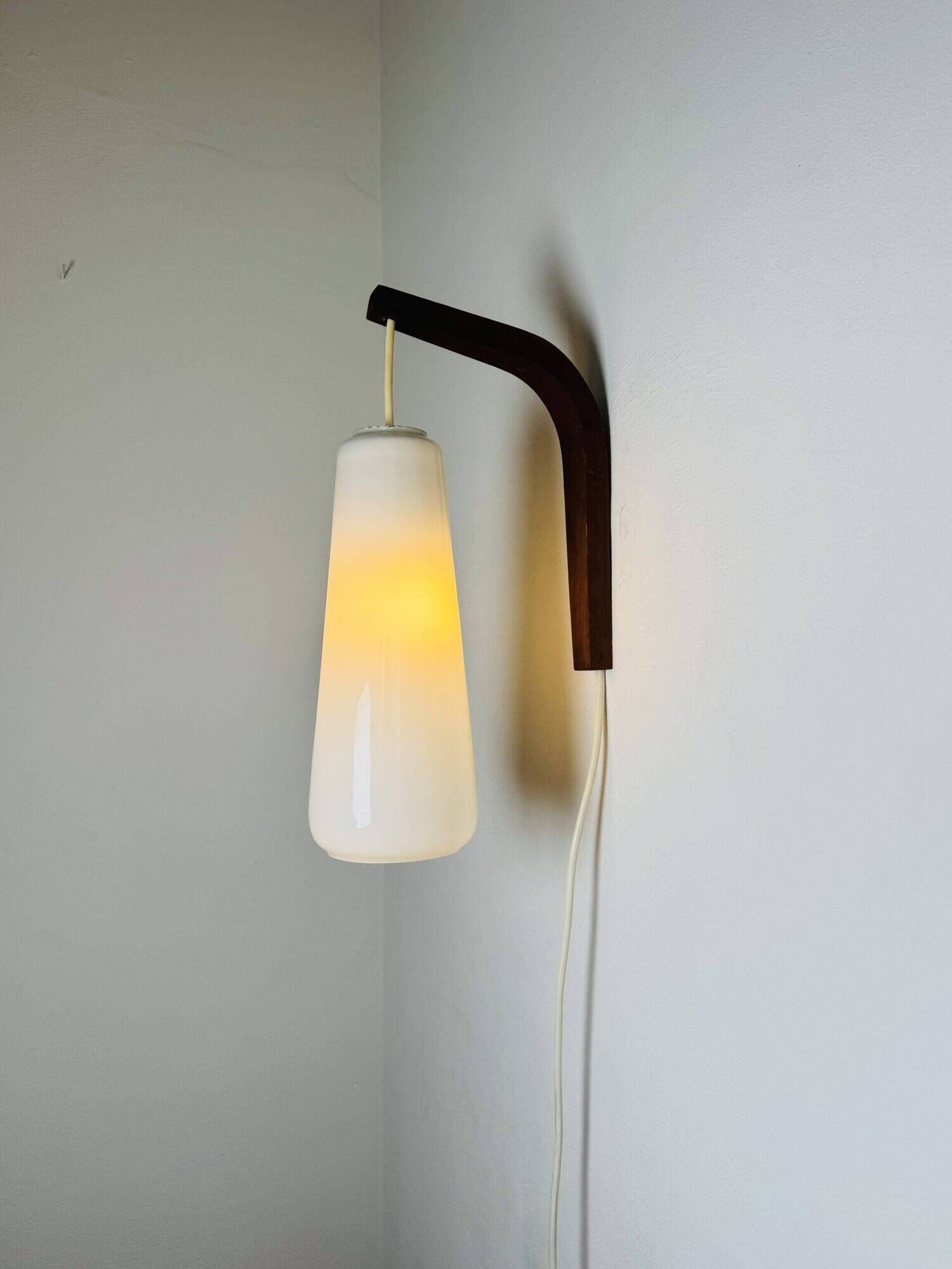 Cylinder Wall Light In Milk Glass By Michael Bang For Holmegaard, Denmark 1980S