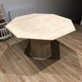 Octagonal travertine dining table "laye"