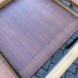 Table ronde scandinave en teck avec 4 chaises