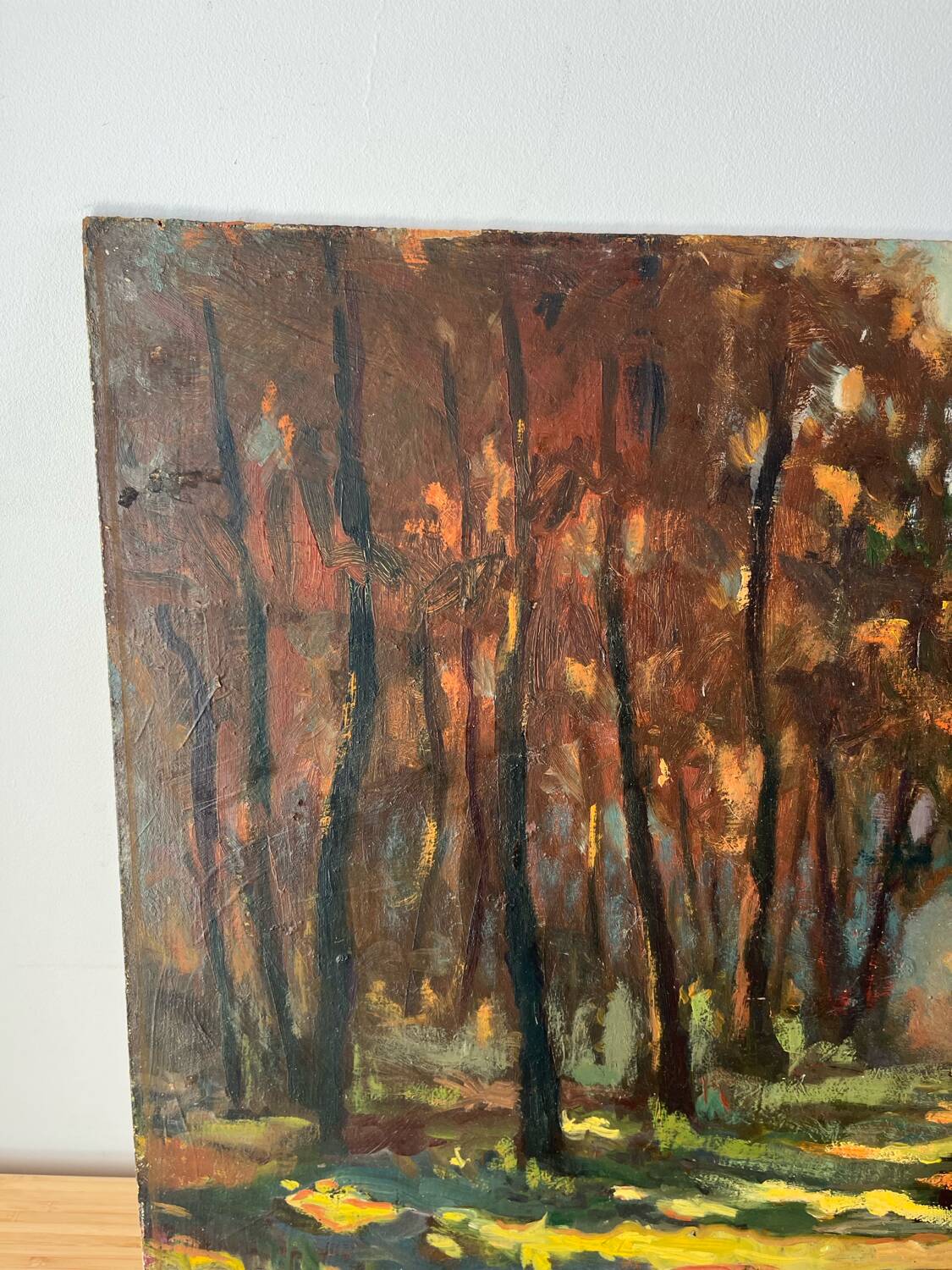 Cabin in the forest, oil on panel, signed H Classens.