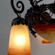Wrought iron and glass paste chandelier, Art Deco, Muller Freres, Circa 1920