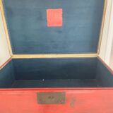 19th century red lacquered Chinese trunk
