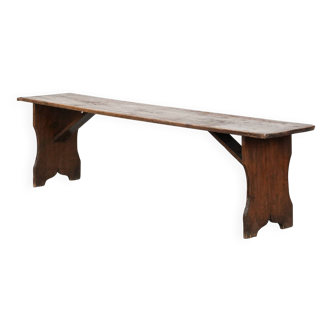Timeless and characterful antique English hallway bench / bench for the dining table made of pinewood