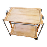 Vintage Textable folding rolling serving cart from the 1960s-70s