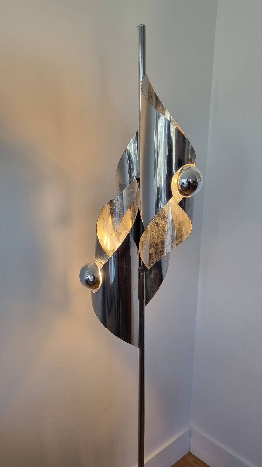 Space Age stainless steel floor lamp