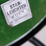 Lampe tafel vintage Star-Leuchten Köln (Allemagne de l'Ouest) chrome & fluweelrode kap