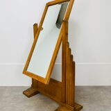 Mirror psyche art deco oak 1930