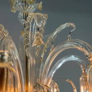 Venetian Chandelier In Golden Murano Glass, 6 Arms Of Light