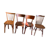 Set 4 vintage mismatched bistro chairs 50