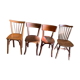 Set 4 vintage mismatched bistro chairs 50
