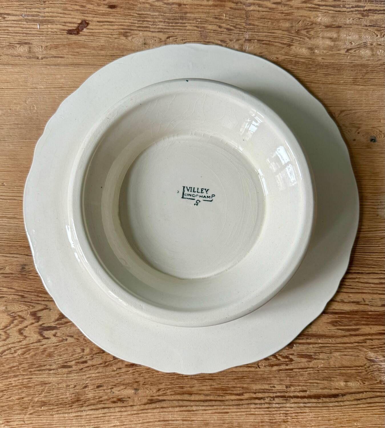 Compotier bas 1900 en faïence Longchamp