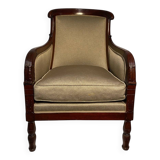 Mahogany bergère chair, stamped, Empire period