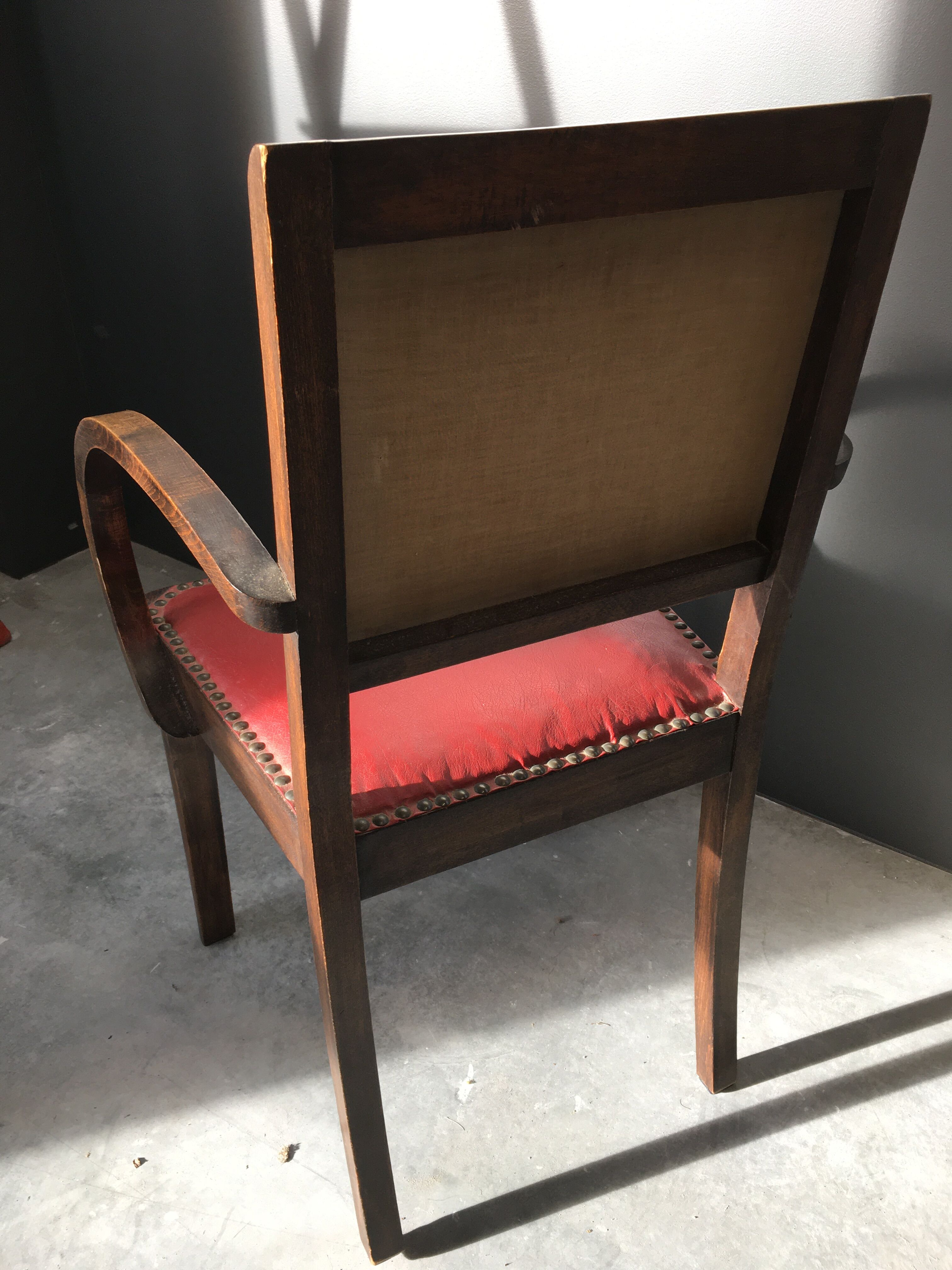 Red leather armchair