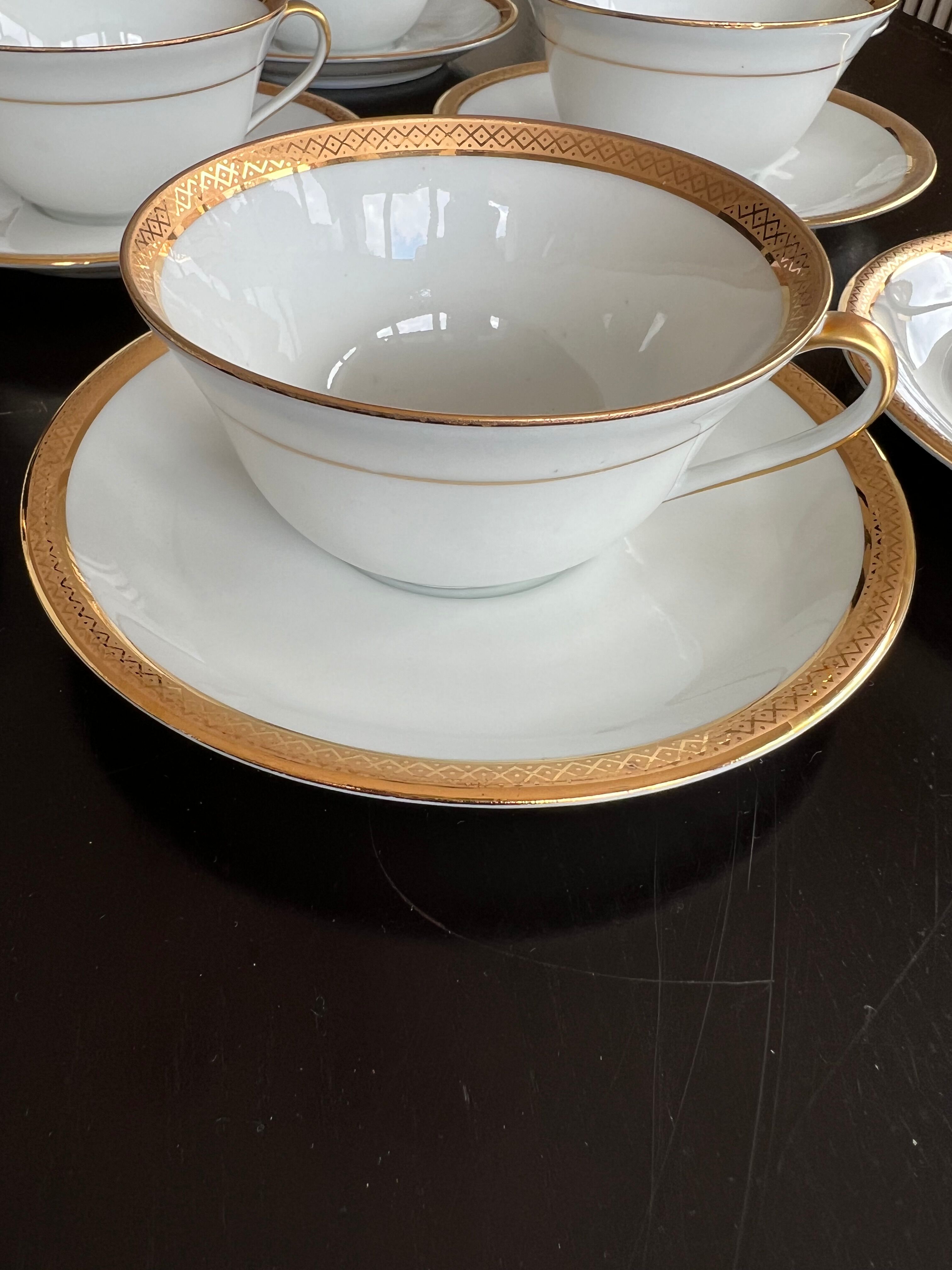Limoges porcelain coffee service "r.leclair"