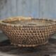 Old wicker basket, straw and bramble, woven basket, countryside.